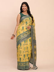 Elegant Linen Cotton Patola Saree - A Refreshing Harmony of Culture and Comfort