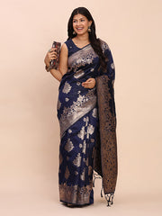 Banarasi Silk Saree with Rich Zari Weaving Border and Pallu for Wedding and Festive Wear