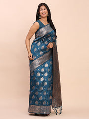 Banarasi Silk Saree with Rich Zari Weaving Border and Pallu for Wedding and Festive Wear