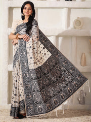 Grace in Greyscale cotton saree