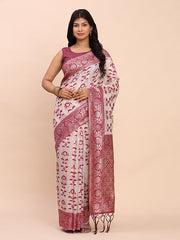 Elegant Linen Cotton Saree with Zari Woven Border and Pallu - Soft Lightweight Saree for Daily, Festive & Office Wear