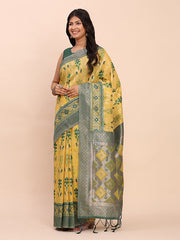 Elegant Linen Cotton Patola Saree - A Refreshing Harmony of Culture and Comfort