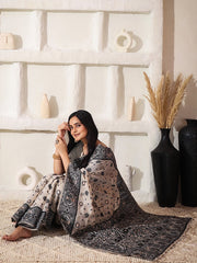 Grace in Greyscale cotton saree