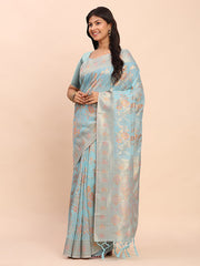 barely blush  linen cotton saree