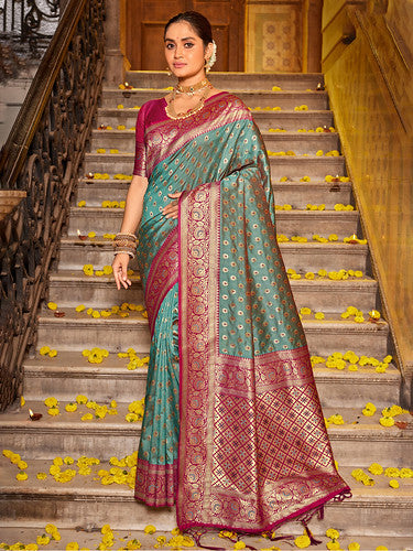 Rajwada elegance with golden zari work Banarsi Saree
