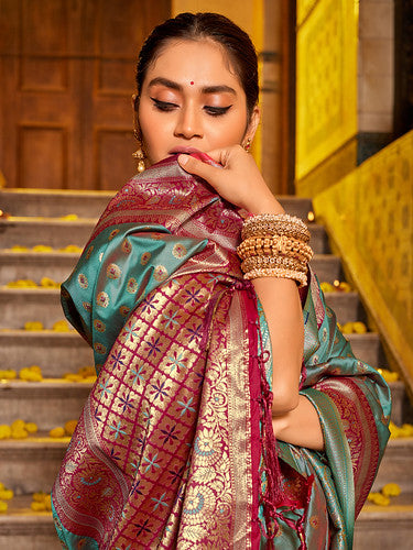 Rajwada elegance with golden zari work Banarsi Saree