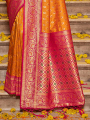 Rajwada elegance with golden zari work Banarsi Saree