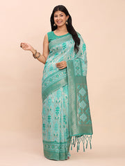 Elegant Linen Cotton Patola Saree - A Refreshing Harmony of Culture and Comfort