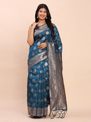 Banarasi Silk Saree with Rich Zari Weaving Border and Pallu for Wedding and Festive Wear