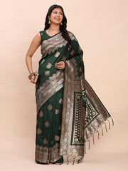 Banarasi Silk Saree with Rich Zari Weaving Border and Pallu for Wedding and Festive Wear