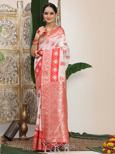 heritage hues linen cotton saree