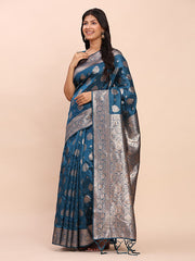 Banarasi Silk Saree with Rich Zari Weaving Border and Pallu for Wedding and Festive Wear