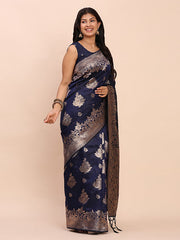 Banarasi Silk Saree with Rich Zari Weaving Border and Pallu for Wedding and Festive Wear