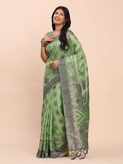 Elegant Linen Cotton Patola Saree - A Refreshing Harmony of Culture and Comfort