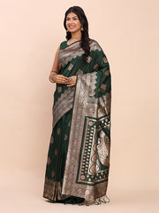 Banarasi Silk Saree with Rich Zari Weaving Border and Pallu for Wedding and Festive Wear