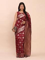 Banarasi Silk Saree with Rich Zari Weaving Border and Pallu for Wedding and Festive Wear
