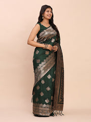 Banarasi Silk Saree with Rich Zari Weaving Border and Pallu for Wedding and Festive Wear