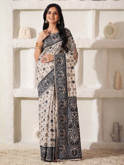 Grace in Greyscale cotton saree