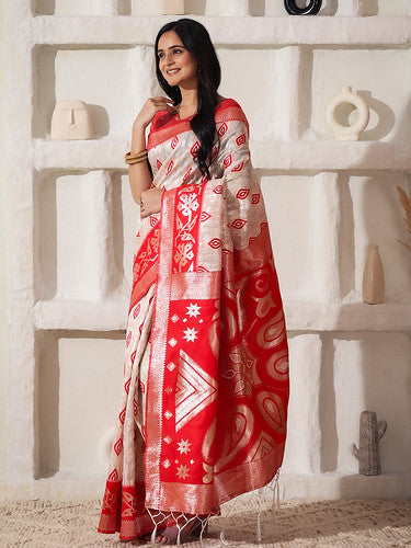 desi varnam A linen cotton saree
