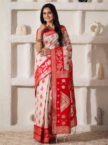 desi varnam A linen cotton saree