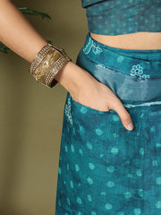 Printed Cotton Ready-to-Wear Saree with Pocket & Inner Lining | Comfortable Daily & Office Wear Saree for Women