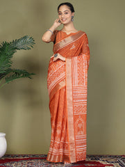 Printed Cotton Ready-to-Wear Saree with Pocket & Inner Lining | Comfortable Daily & Office Wear Saree for Women