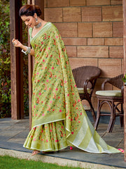 bold in bhartiya  linen cotton saree