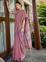 bold in bhartiya  linen cotton saree