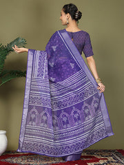 Printed Cotton Ready-to-Wear Saree with Pocket & Inner Lining | Comfortable Daily & Office Wear Saree for Women