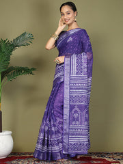 Printed Cotton Ready-to-Wear Saree with Pocket & Inner Lining | Comfortable Daily & Office Wear Saree for Women