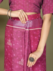 Printed Cotton Ready-to-Wear Saree with Pocket & Inner Lining | Comfortable Daily & Office Wear Saree for Women