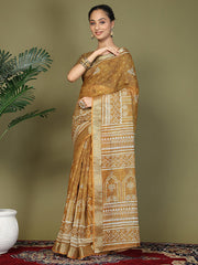 Printed Cotton Ready-to-Wear Saree with Pocket & Inner Lining | Comfortable Daily & Office Wear Saree for Women