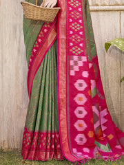 Pochampalli Soft Silk Saree with Traditional Ikat Woven Pallu - Perfect for Festive Celebrations & Wedding Occasions