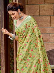 bold in bhartiya  linen cotton saree