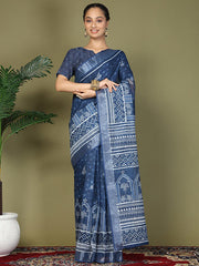 Printed Cotton Ready-to-Wear Saree with Pocket & Inner Lining | Comfortable Daily & Office Wear Saree for Women