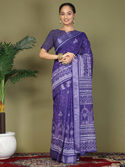 Printed Cotton Ready-to-Wear Saree with Pocket & Inner Lining | Comfortable Daily & Office Wear Saree for Women