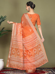 Printed Cotton Ready-to-Wear Saree with Pocket & Inner Lining | Comfortable Daily & Office Wear Saree for Women