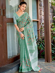 bold in bhartiya  linen cotton saree