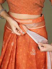 Printed Cotton Ready-to-Wear Saree with Pocket & Inner Lining | Comfortable Daily & Office Wear Saree for Women