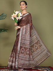 Printed Cotton Ready-to-Wear Saree with Pocket & Inner Lining | Comfortable Daily & Office Wear Saree for Women