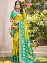 Pochampalli Soft Silk Saree with Traditional Ikat Woven Pallu - Perfect for Festive Celebrations & Wedding Occasions