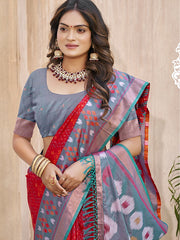 Pochampalli Soft Silk Saree with Traditional Ikat Woven Pallu - Perfect for Festive Celebrations & Wedding Occasions
