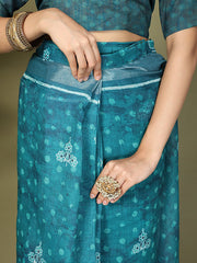 Printed Cotton Ready-to-Wear Saree with Pocket & Inner Lining | Comfortable Daily & Office Wear Saree for Women