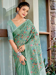 bold in bhartiya  linen cotton saree