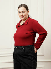 athena ample maroon regular blouson top