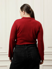 athena ample maroon regular blouson top