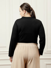 athena ample black regular blouson top
