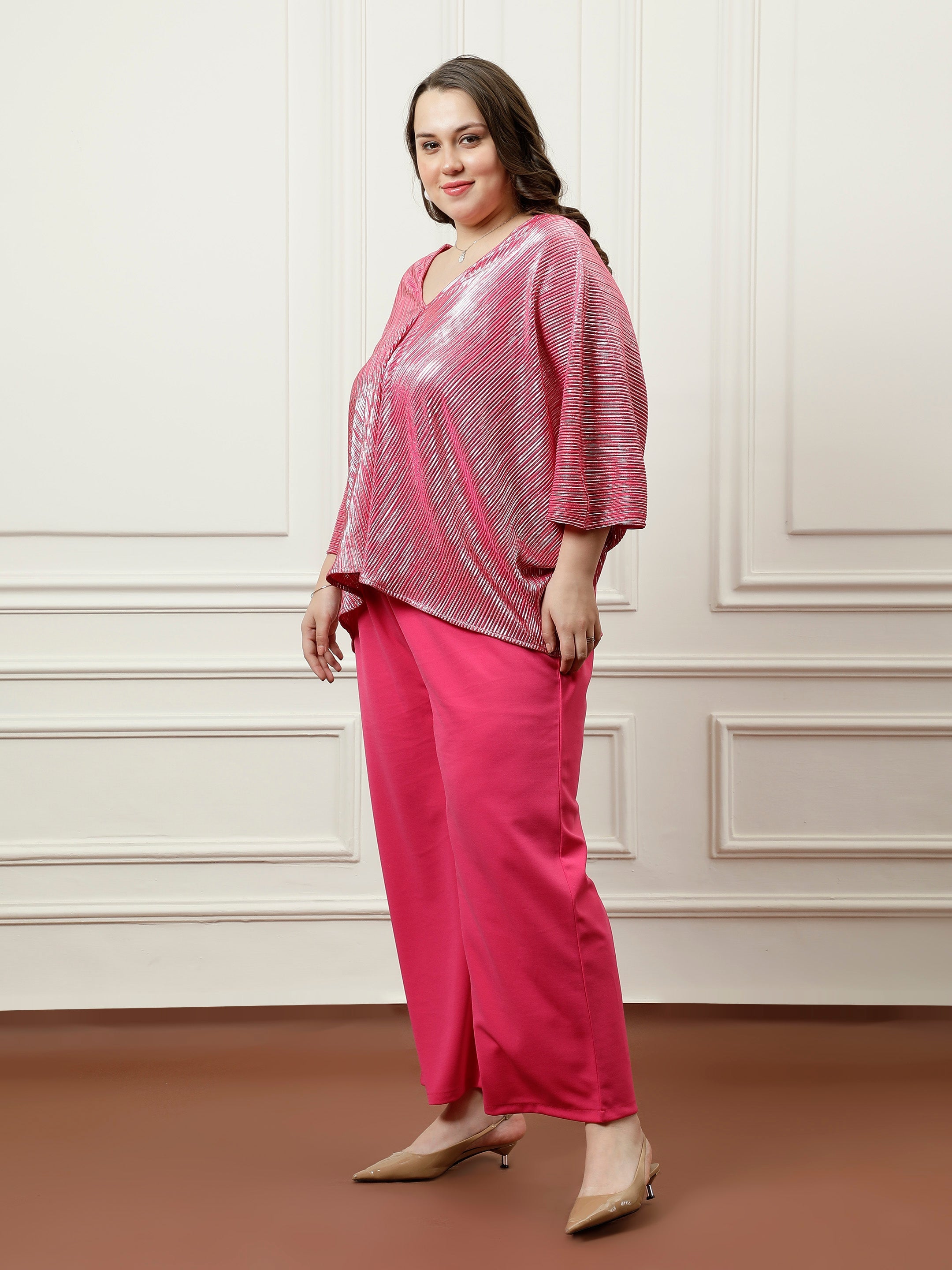 athena ample pleated top with trouser co ords