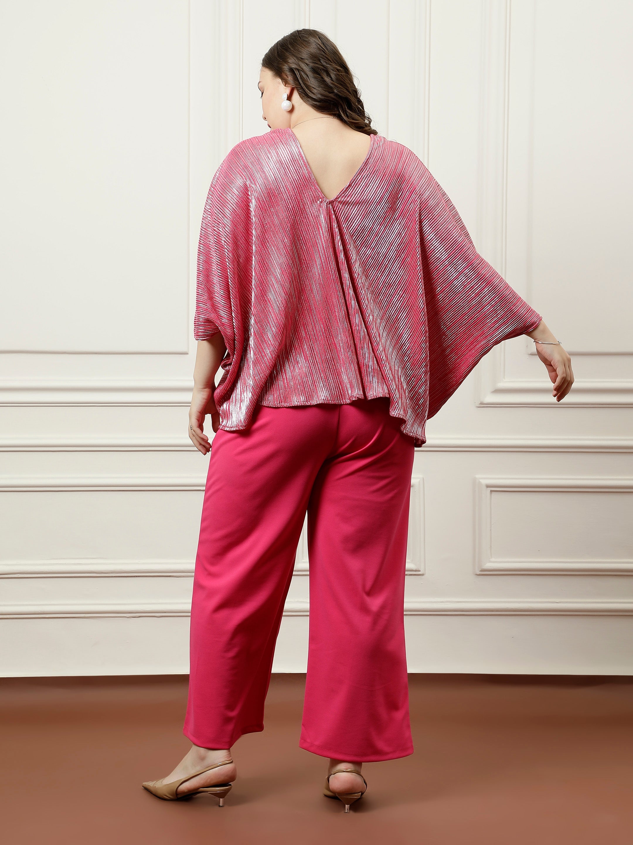 athena ample pleated top with trouser co ords