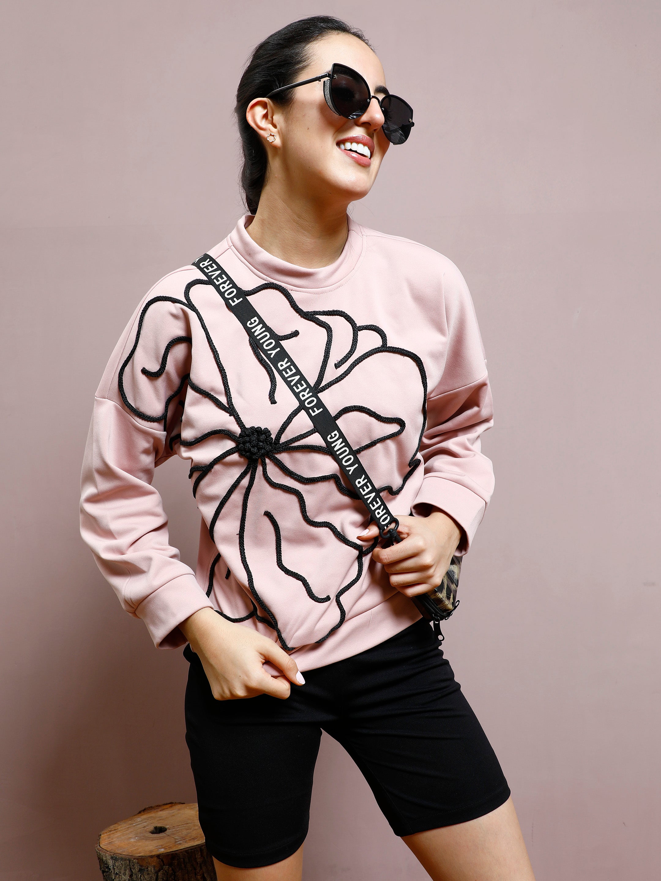 athena women embroidered round neck pullover sweatshirt 1